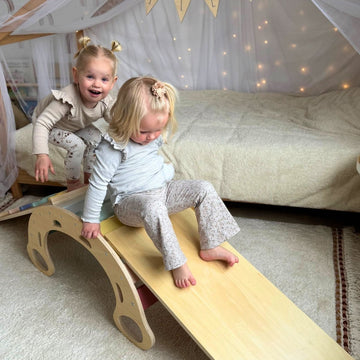 Houten 3‑in‑1 Klim - & Glijplank | Voor Wibbi & Montessori Klimboog - Baby Doo