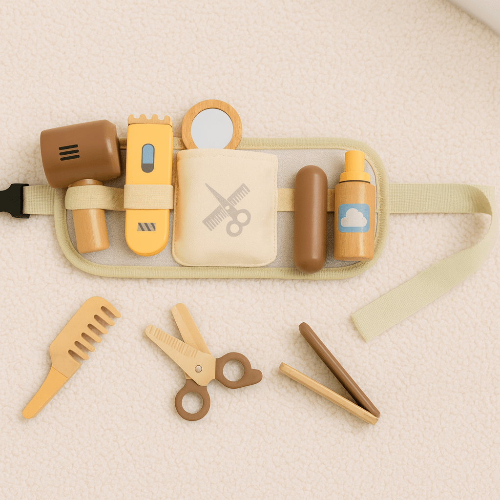 Houten Kappersset Kind | Rollenspel Speelgoed Kapper | Met Accessoires - Baby Doo