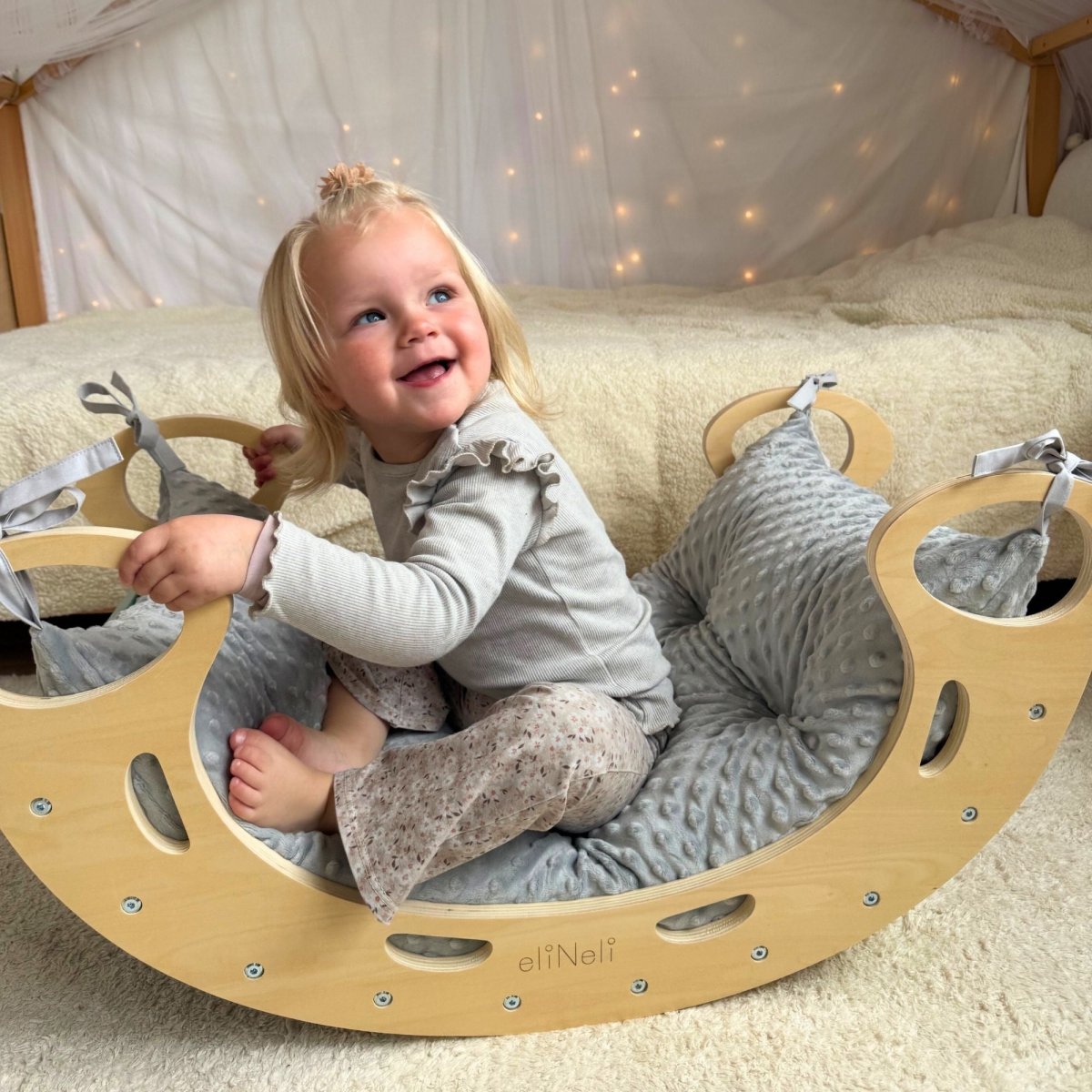 Houten Klimboog Speelset 6‑in‑1 | Inclusief Glijplank & Stoeltje | De Wibbi - Baby Doo