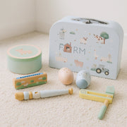 Houten Muziekinstrumenten Kind | 7 - delige Muzikale set met Koffer | Trommel, Fluit & Rammelaar - Baby Doo