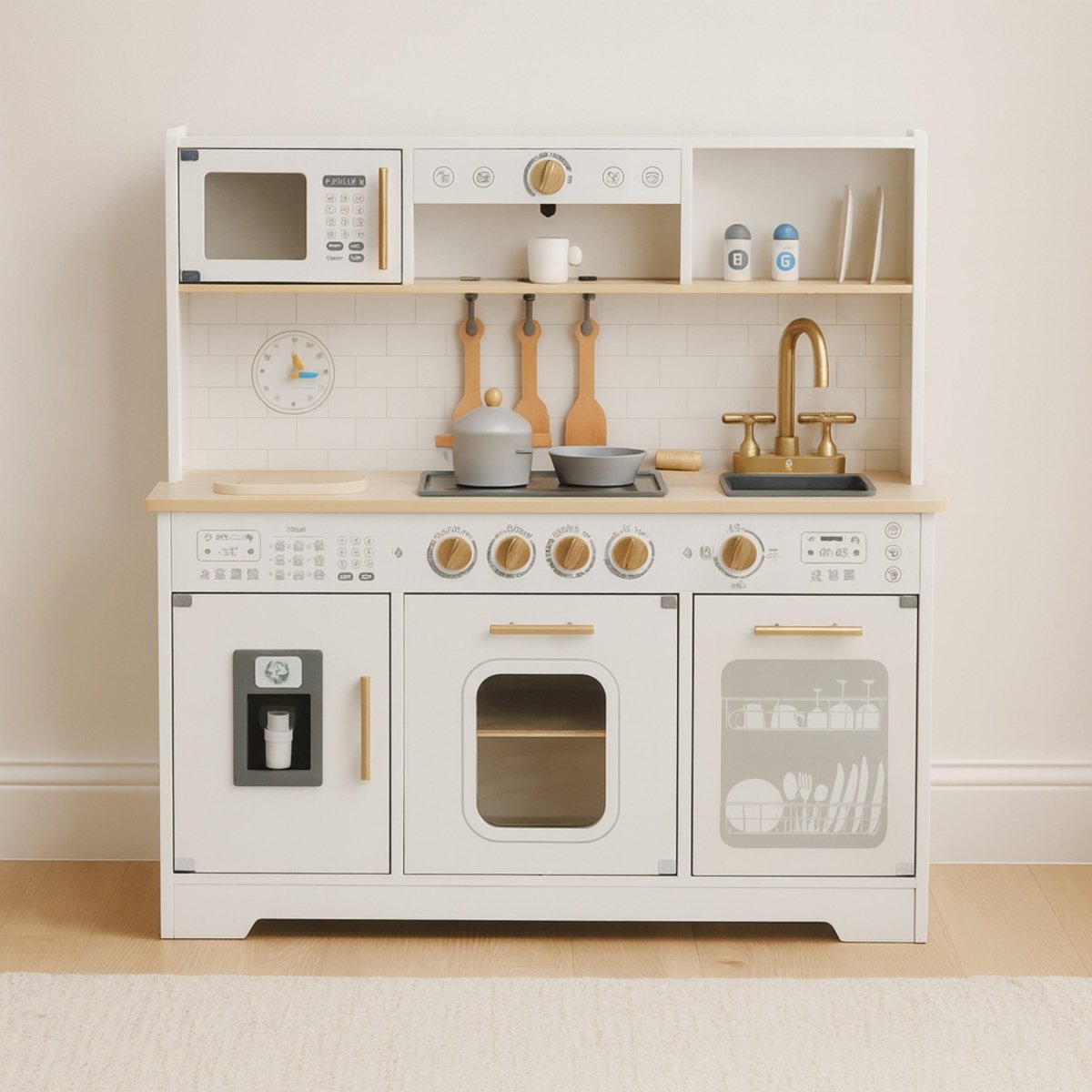 Houten Speelkeuken | Luxe Variant | Inclusief 9 Accessoires - Baby Doo