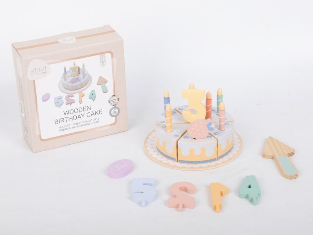 Houten Verjaardagstaart | Snijbaar Speelgoed | Taart van Hout - Baby Doo