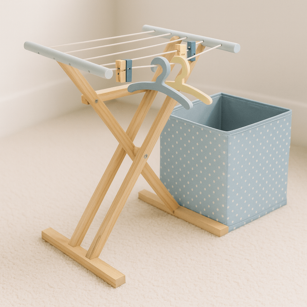 Houten Wasrek Kind | Speelgoed Huishouden | Met Accessoires - Baby Doo