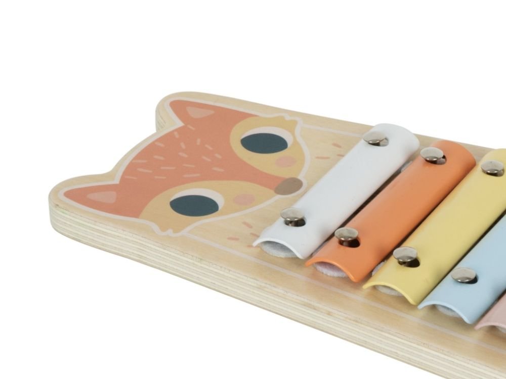 Houten Xylofoon Vos | Houten Muziekinstrument | Stimuleert Muziek & Motoriek - Baby Doo