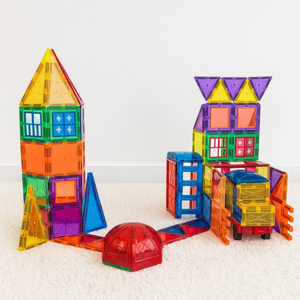 Magnetische Tegels Bouwset 120 - delig met Wielen | Speelgoed 3+ - Baby Doo
