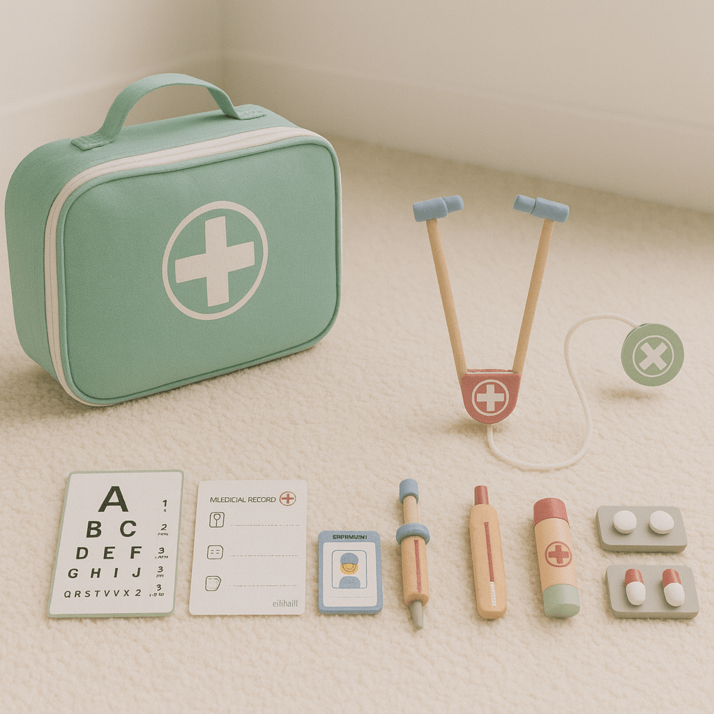 Rollenspel Speelgoed | Houten Dokterset met Koffer & Accessoires - Baby Doo