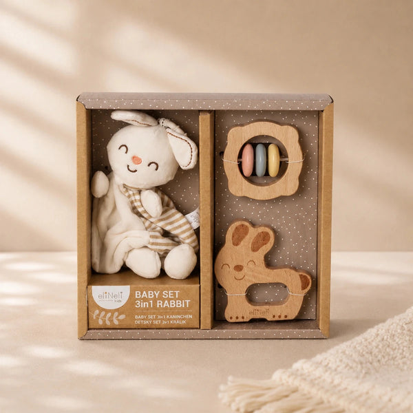 3-in-1 Kraamcadeau Set | Konijnenthema | Origineel Cadeau voor Baby - Baby Doo