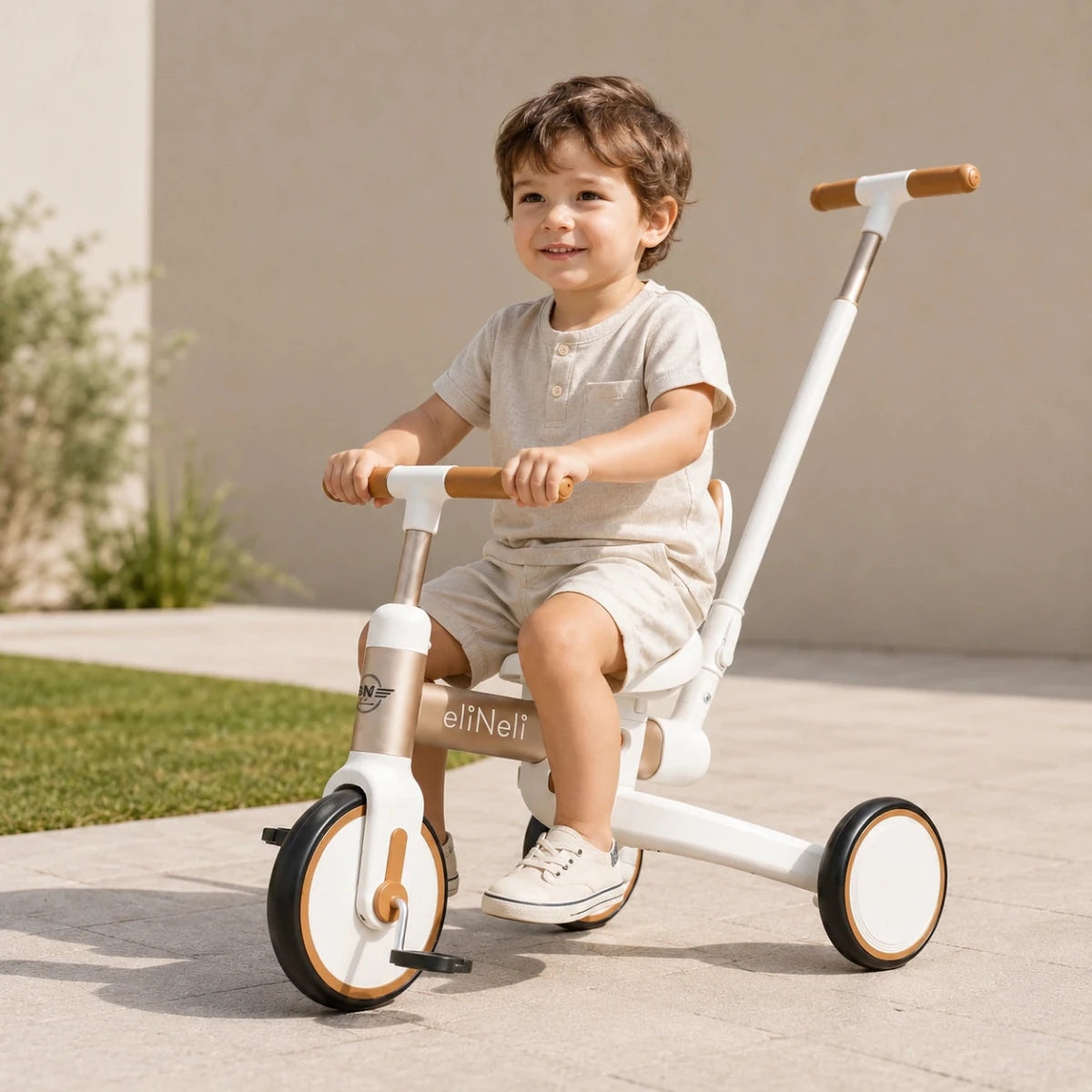 4 in 1 Driewieler met Duwstang en Loopfiets vanaf 18 Maanden - Baby Doo