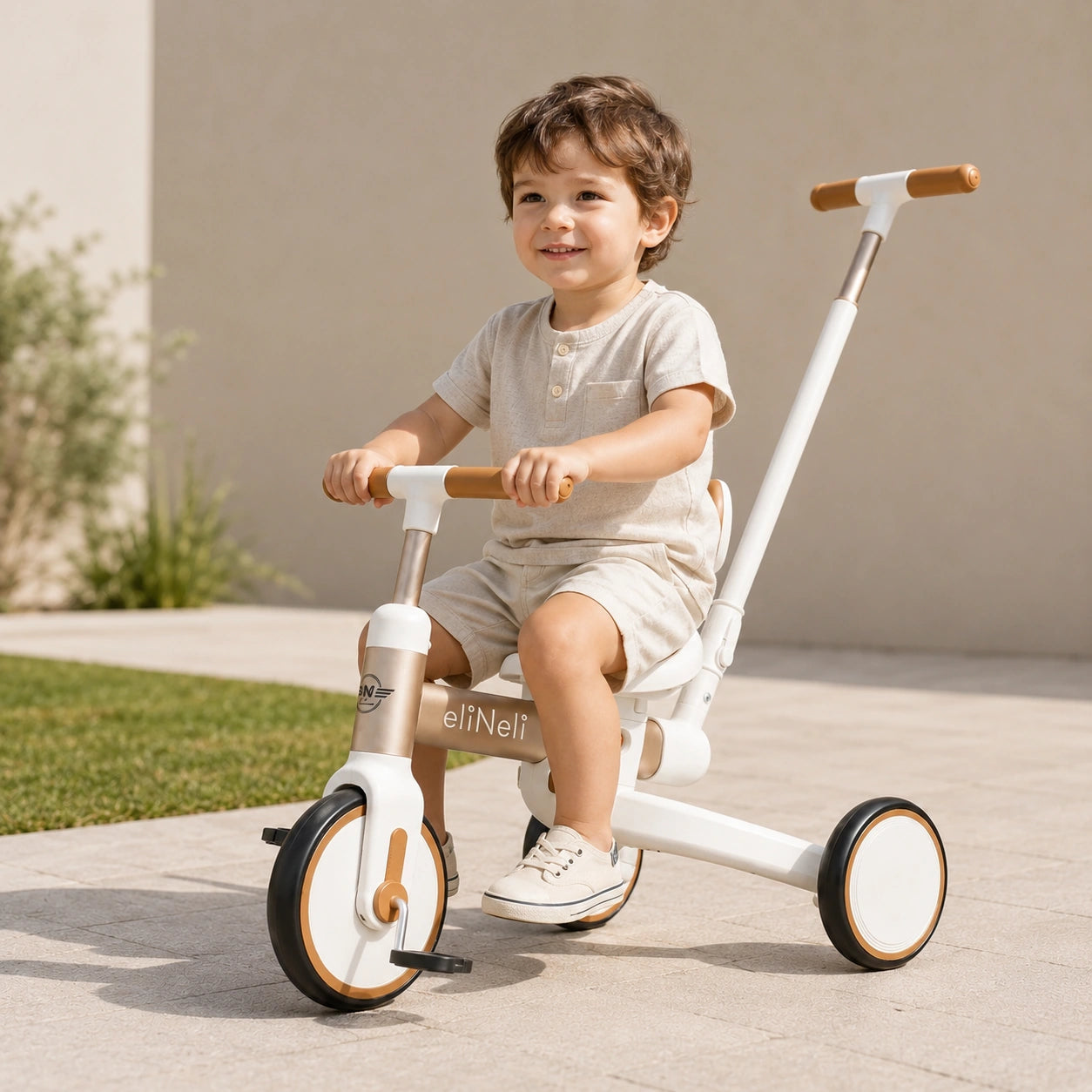 4 in 1 Driewieler met Duwstang en Loopfiets vanaf 18 Maanden