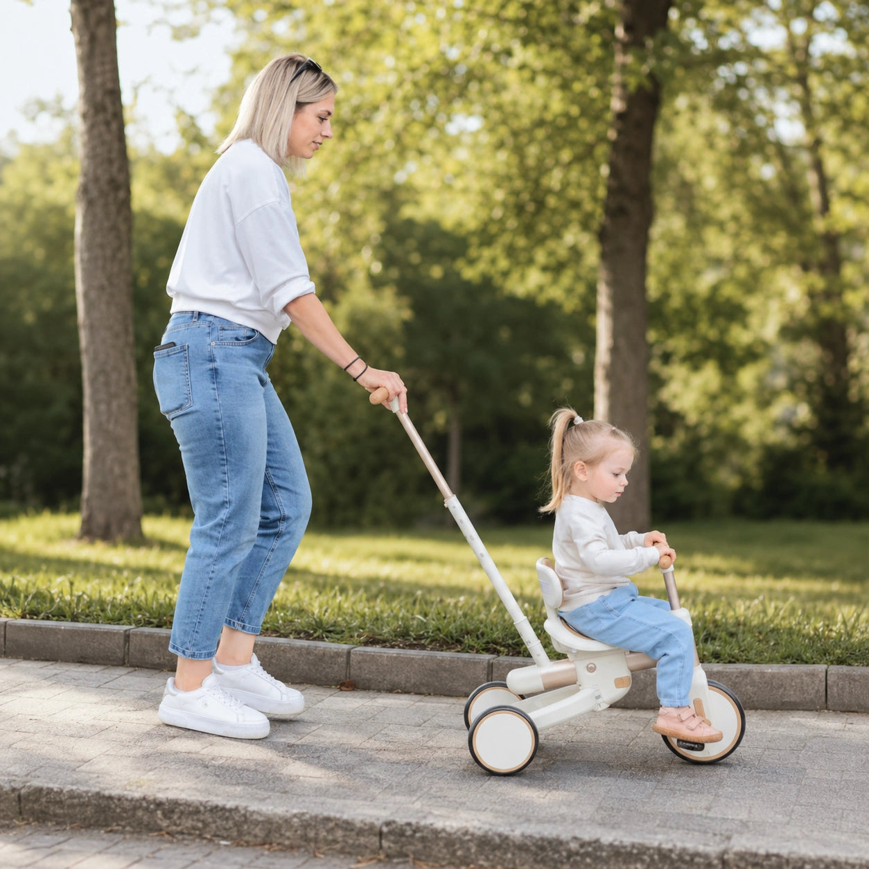 4 in 1 Driewieler met Duwstang en Loopfiets vanaf 18 Maanden