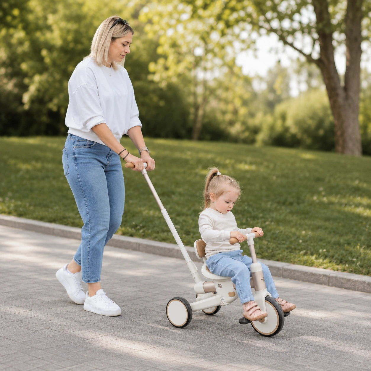 4 in 1 Driewieler met Duwstang en Loopfiets vanaf 18 Maanden