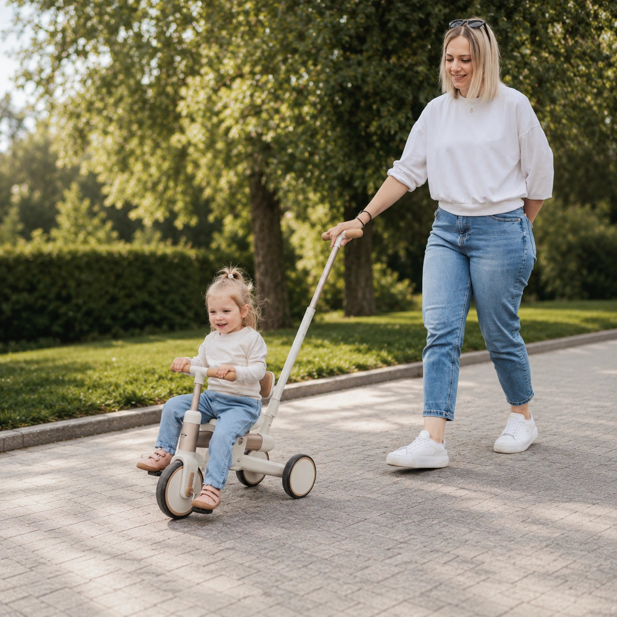 4 in 1 Driewieler met Duwstang en Loopfiets vanaf 18 Maanden