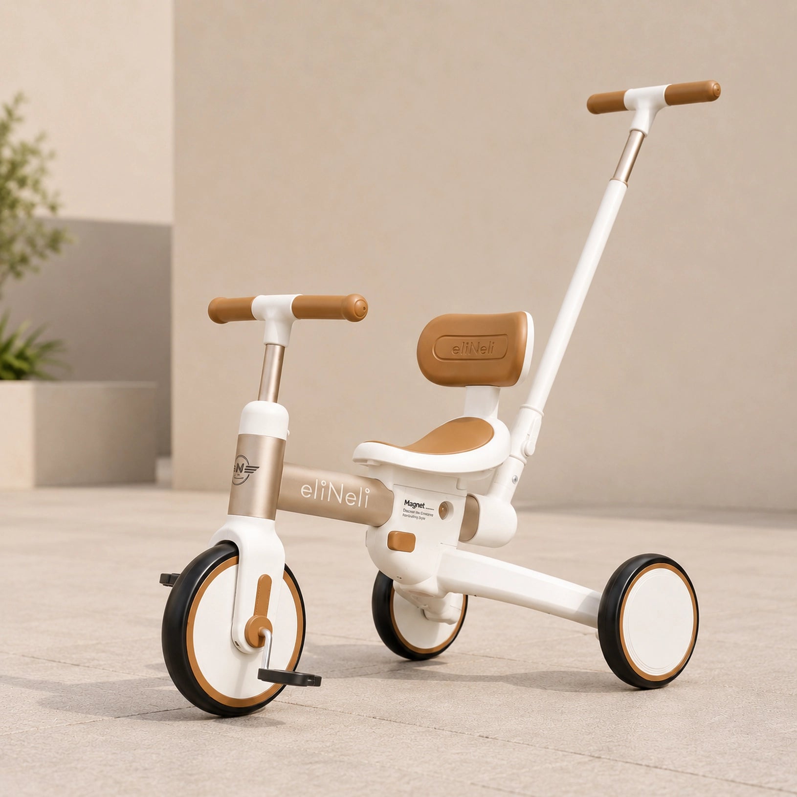 4 in 1 Driewieler met Duwstang en Loopfiets vanaf 18 Maanden