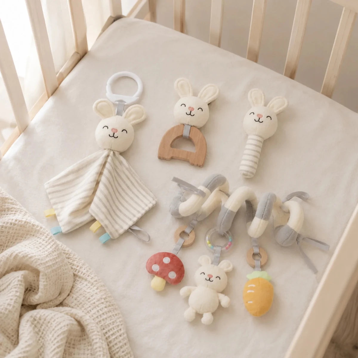 4‑in‑1 Kraamcadeau Set | Konijnen Variant | Origineel & Zacht Babycadeau - Baby Doo