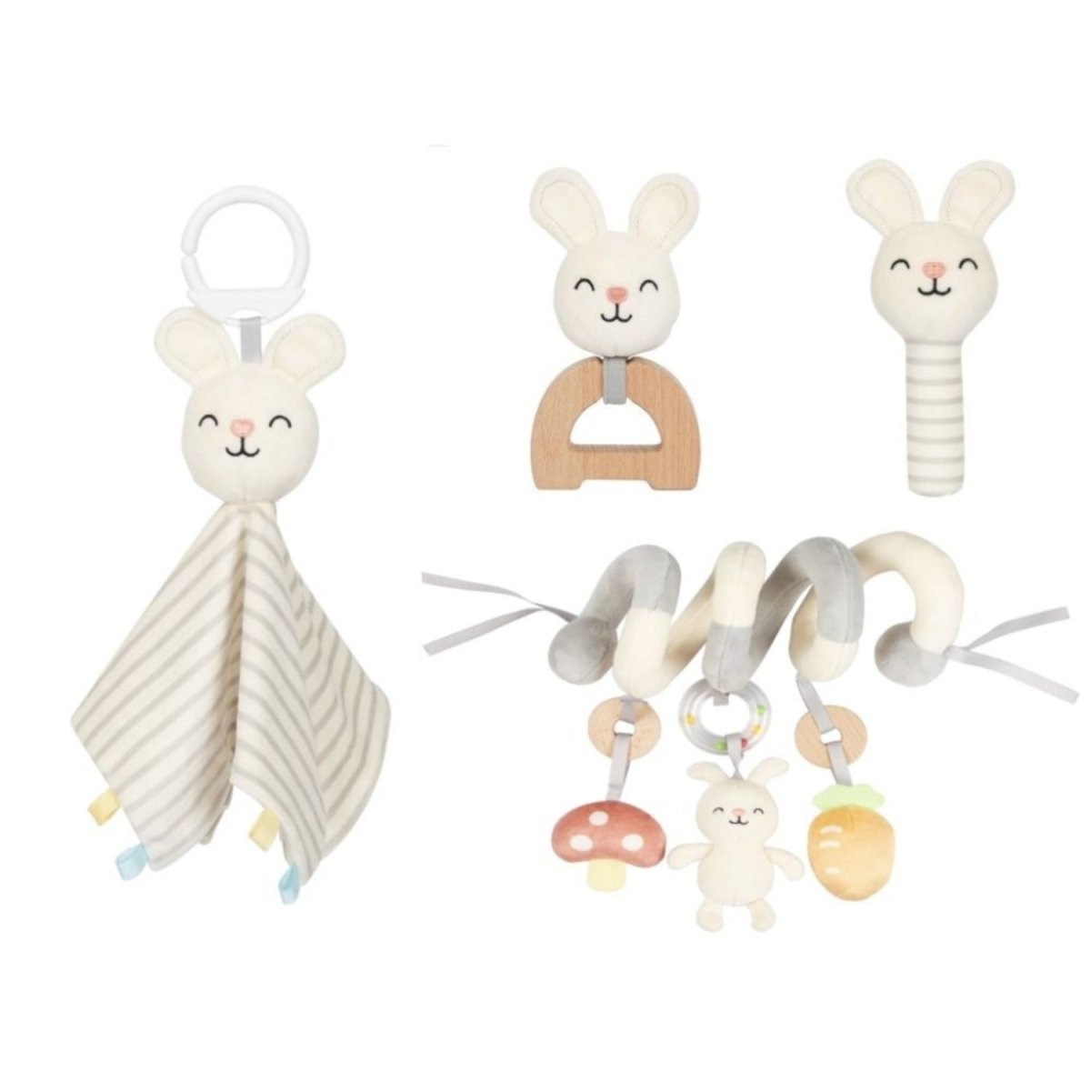 4‑in‑1 Kraamcadeau Set | Konijnen Variant | Origineel & Zacht Babycadeau - Baby Doo