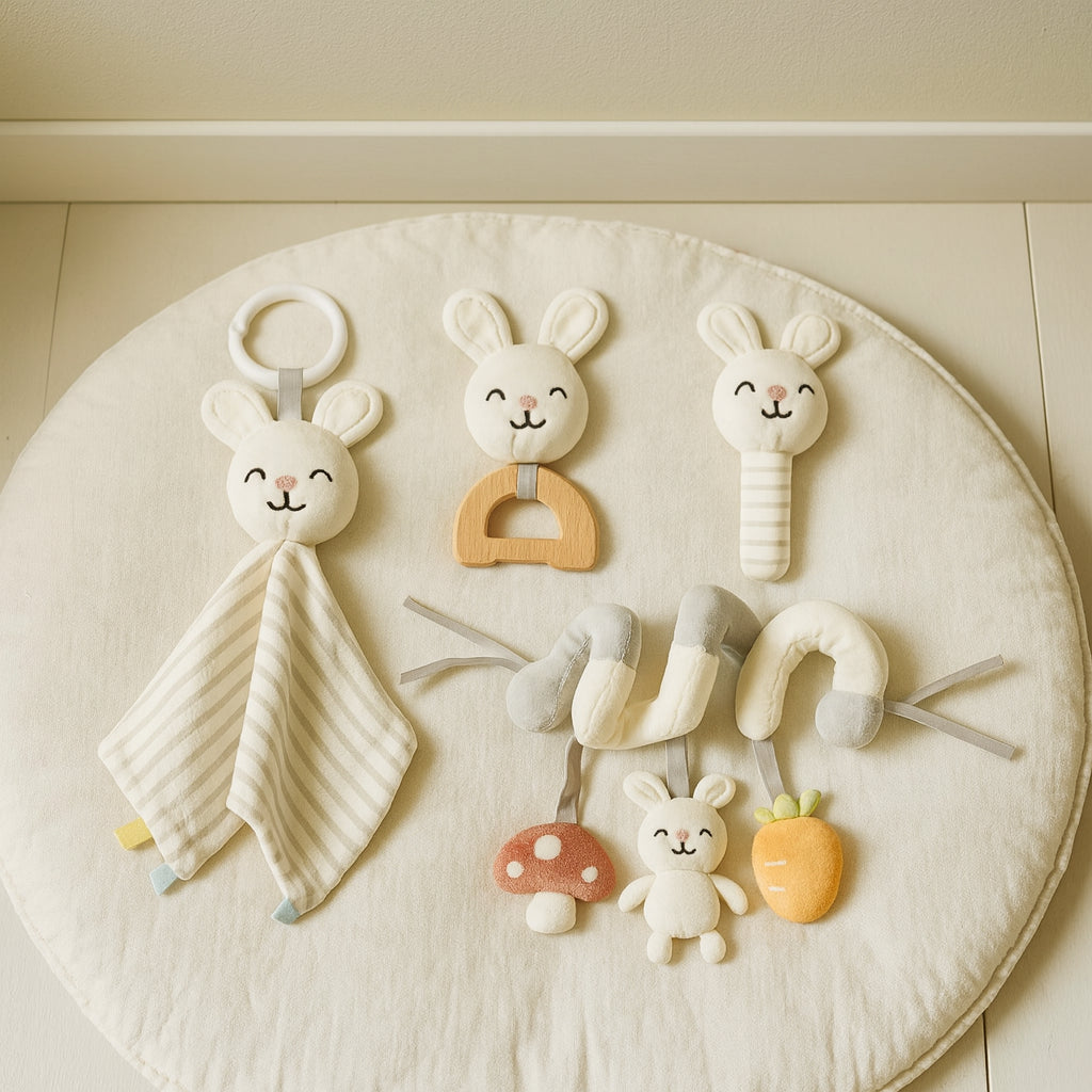4‑in‑1 Kraamcadeau Set | Konijnen Variant | Origineel & Zacht Babycadeau