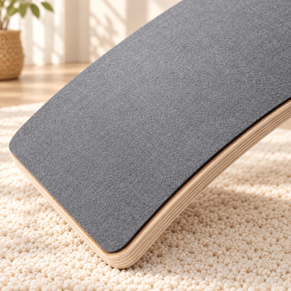 Balance Board | Houten Balansbord met Zachte Onderlaag | Wiebelplank