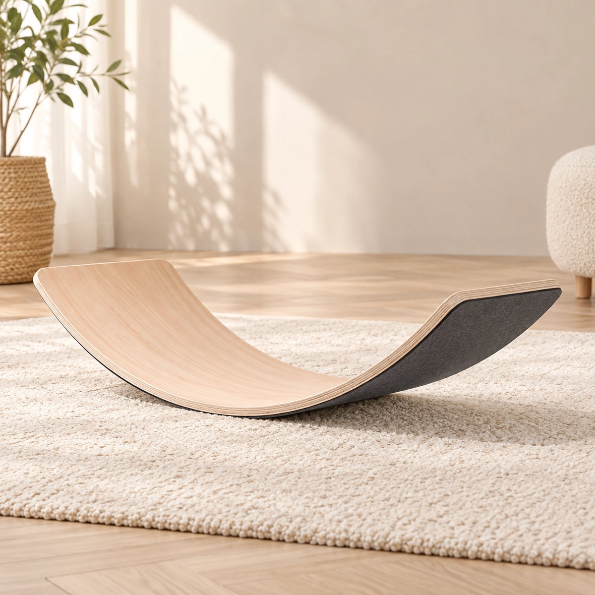 Balance Board | Houten Balansbord met Zachte Onderlaag | Wiebelplank