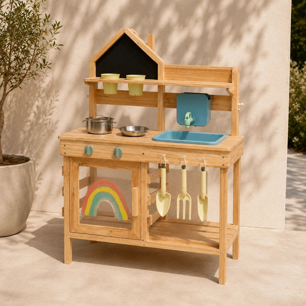 Houten Modderkeuken met Tuingereedschap en Accessoires vanaf 3 Jaar