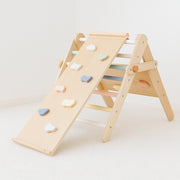 Houten Montessori Pikler Driehoek 3-in-1 | Klimrek, Glijbaan & Activiteitenbord