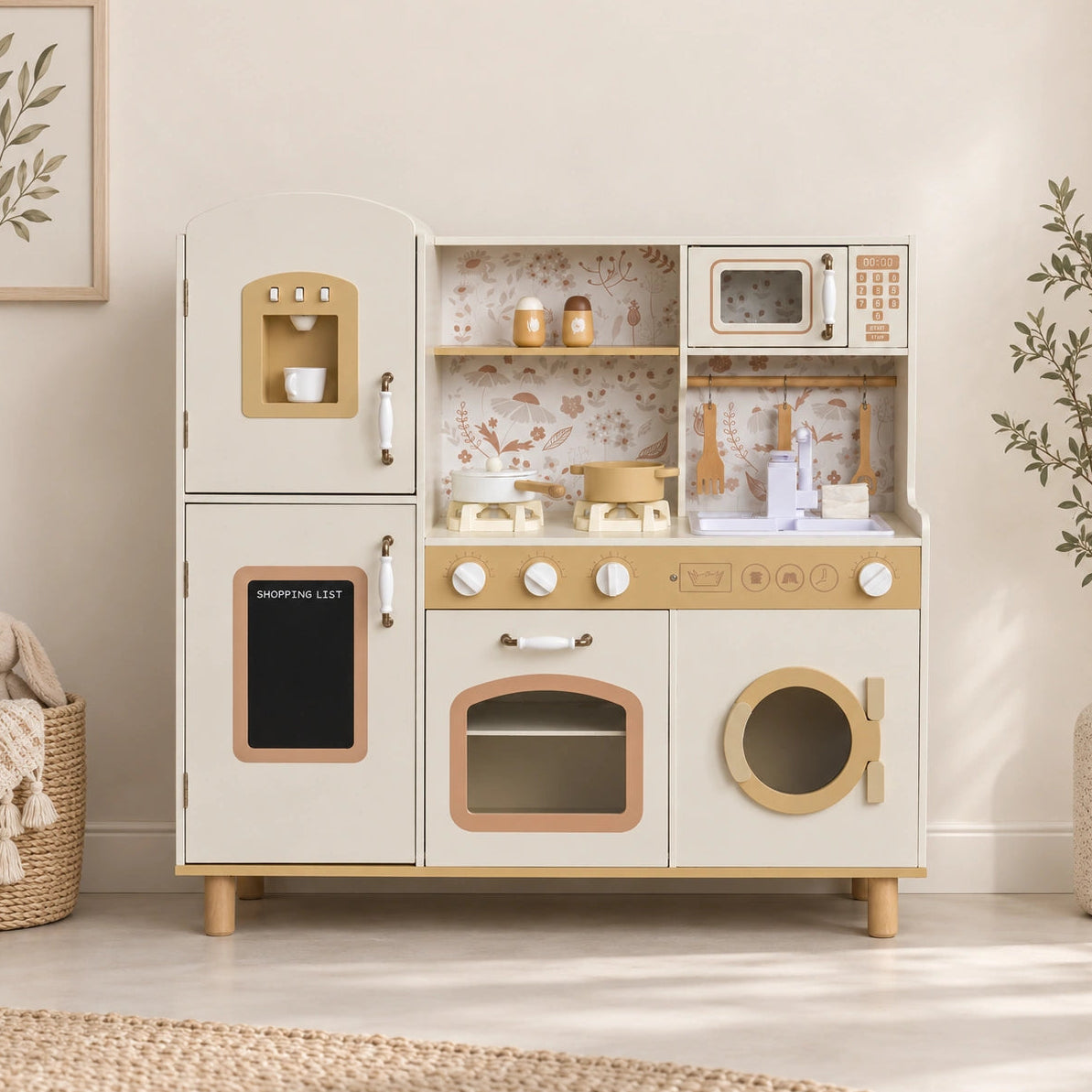 Houten Speelgoedkeuken | Met Geluid, Licht & Accessoires | Uitgebreide Speelkeuken