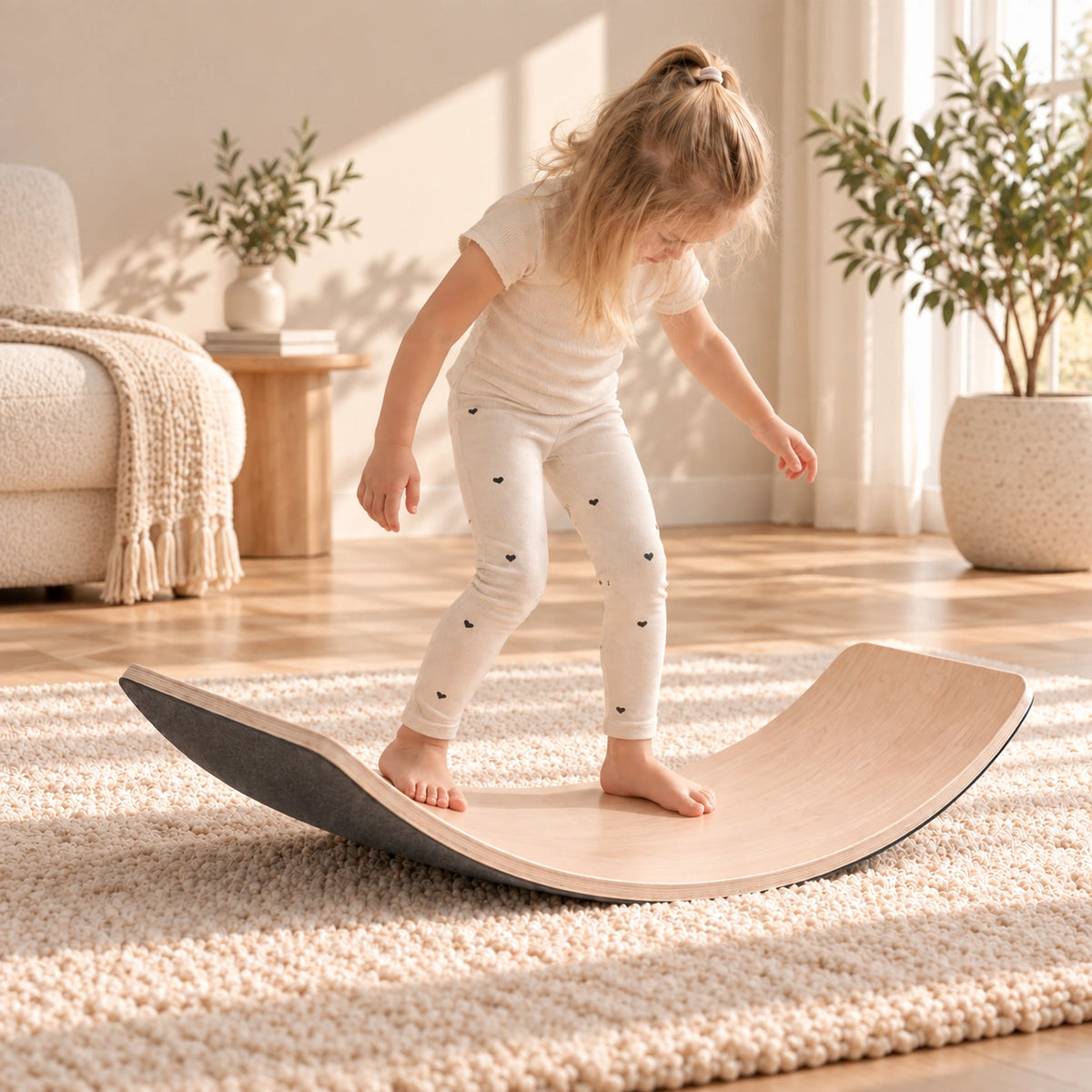 Balance Board | Houten Balansbord met Zachte Onderlaag | Wiebelplank