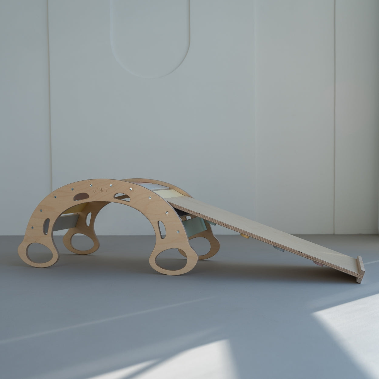 Houten Klimboog 5-in-1 | Montessori Klimboog met Glijbaan & Ladder | De Wibbi