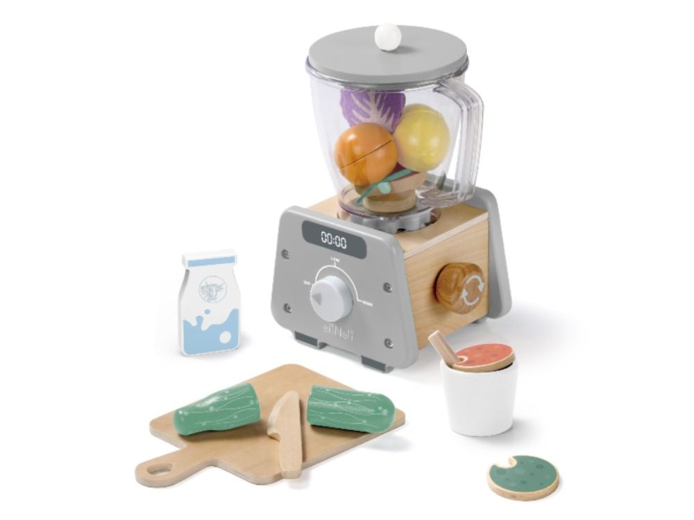 Houten Smoothie Blender Speelset | Met Accessoires & Snijfruit | Montessori Keukenspeelgoed