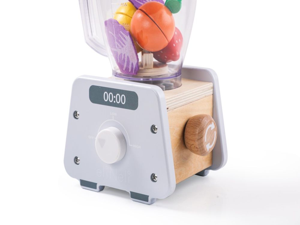 Houten Smoothie Blender Speelset | Met Accessoires & Snijfruit | Montessori Keukenspeelgoed
