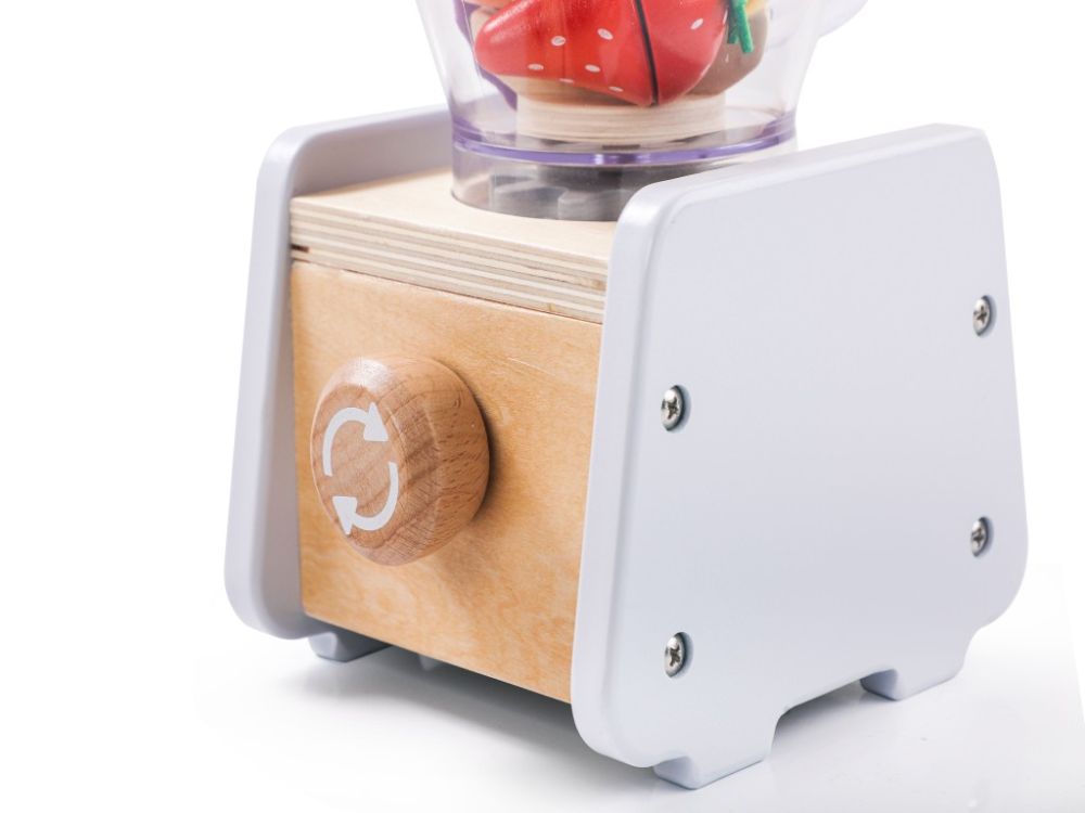 Houten Smoothie Blender Speelset | Met Accessoires & Snijfruit | Montessori Keukenspeelgoed