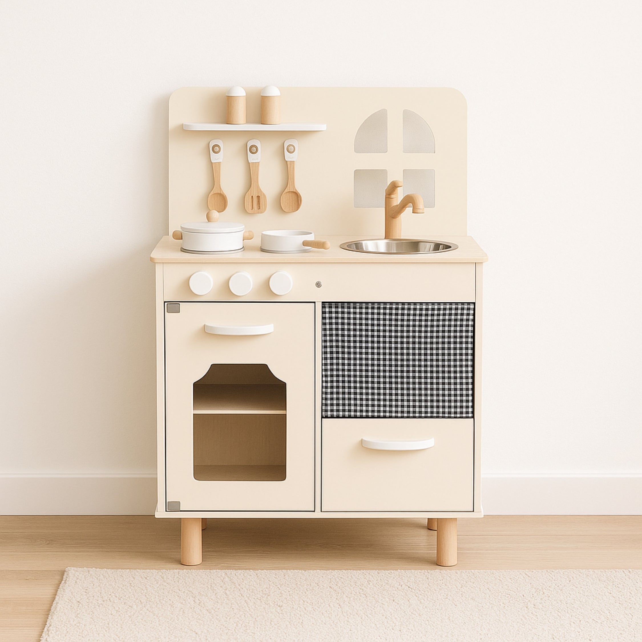 Houten Speelkeuken | Compact | Inclusief 7 Accessoires