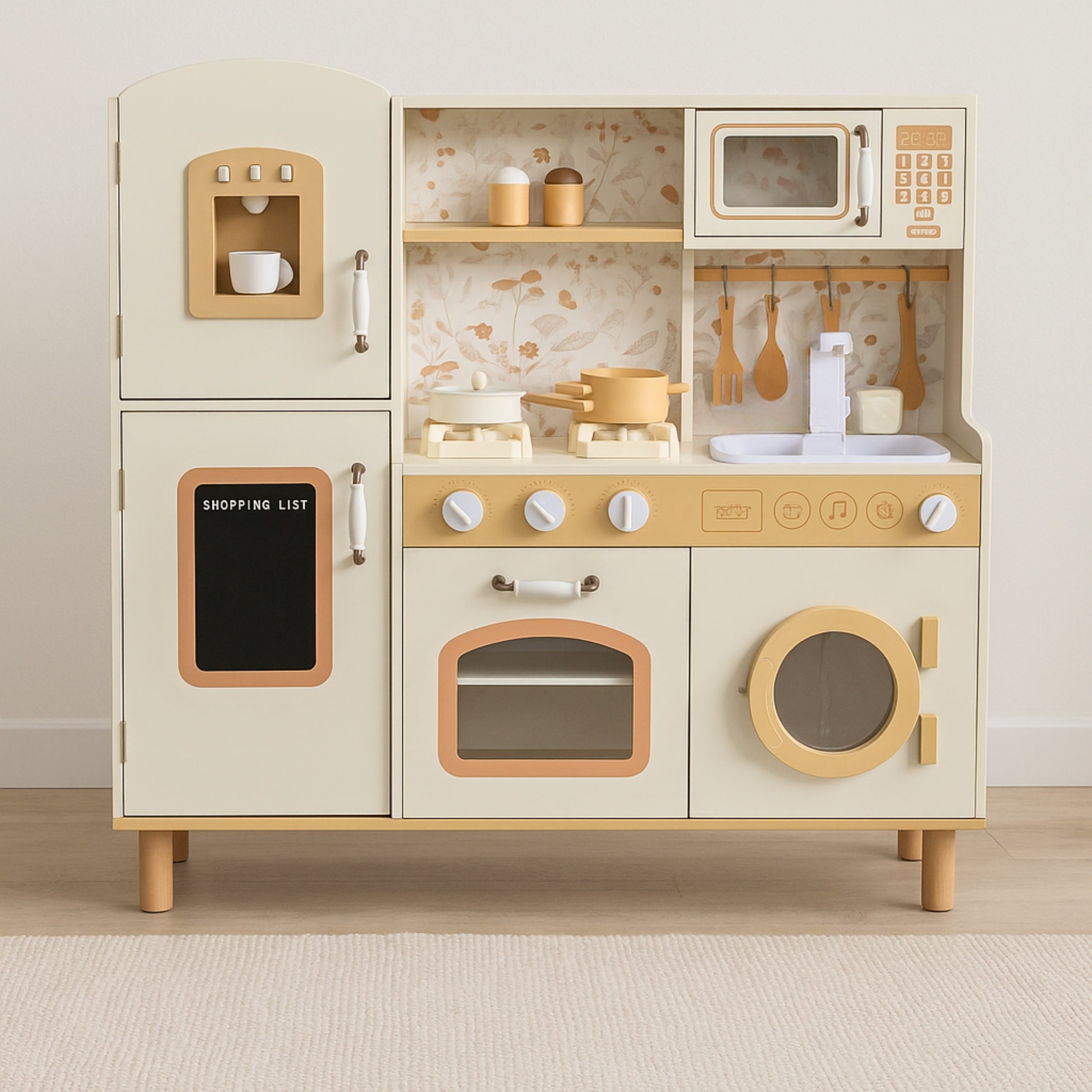 Houten Speelgoedkeuken | Met Geluid, Licht & Accessoires | Uitgebreide Speelkeuken