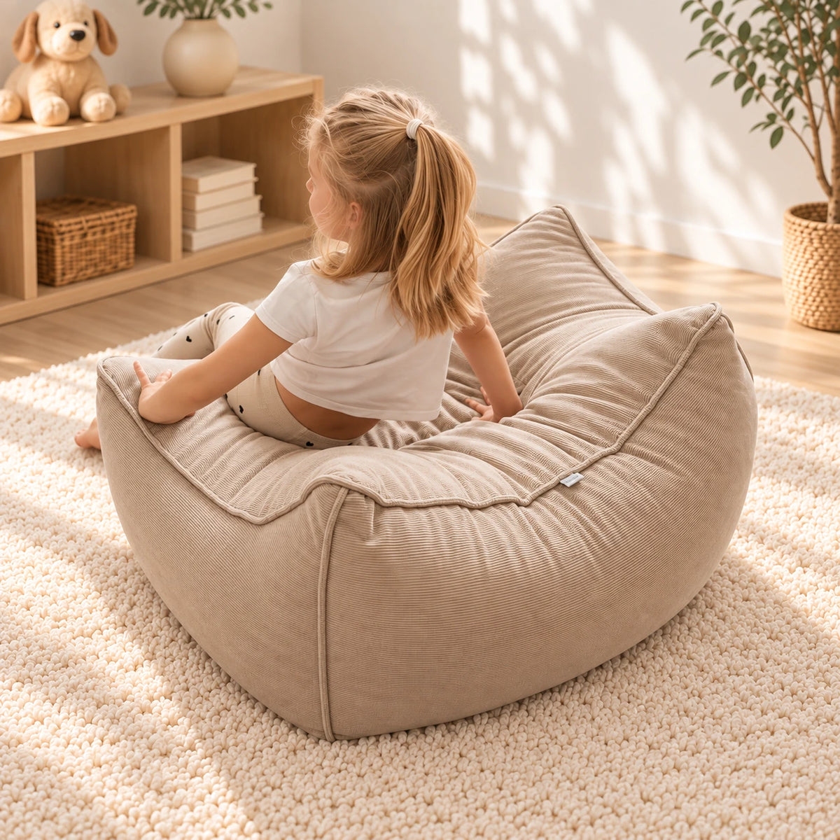 Kinderfauteuil Ribstof | Zachte Kinderstoel vanaf 1 Jaar