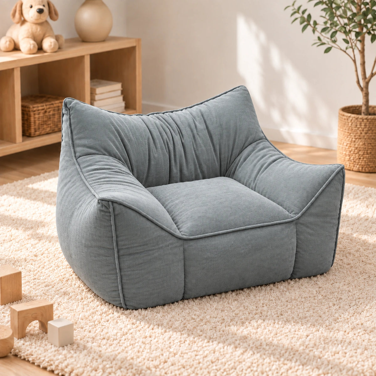 Kinderfauteuil Ribstof | Zachte Kinderstoel vanaf 1 Jaar