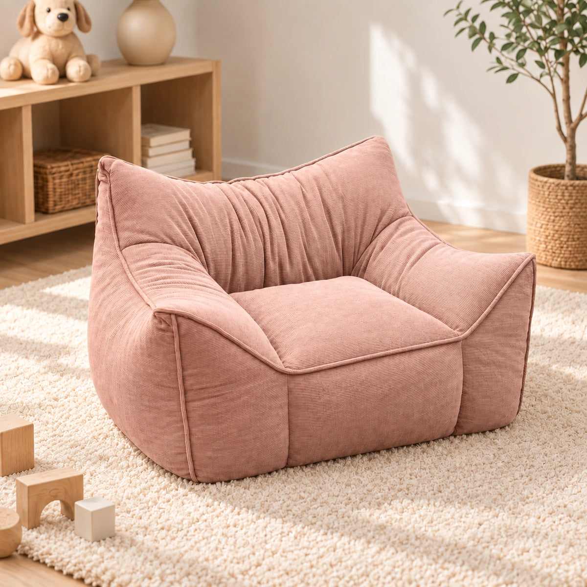 Kinderfauteuil Ribstof | Zachte Kinderstoel vanaf 1 Jaar