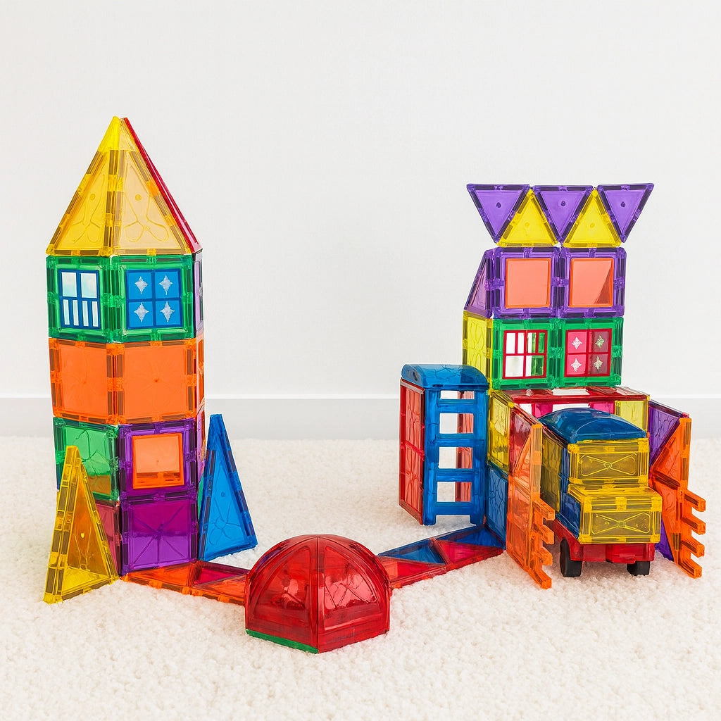 Magnetische Tegels Bouwset 120-delig met Wielen | Speelgoed 3+