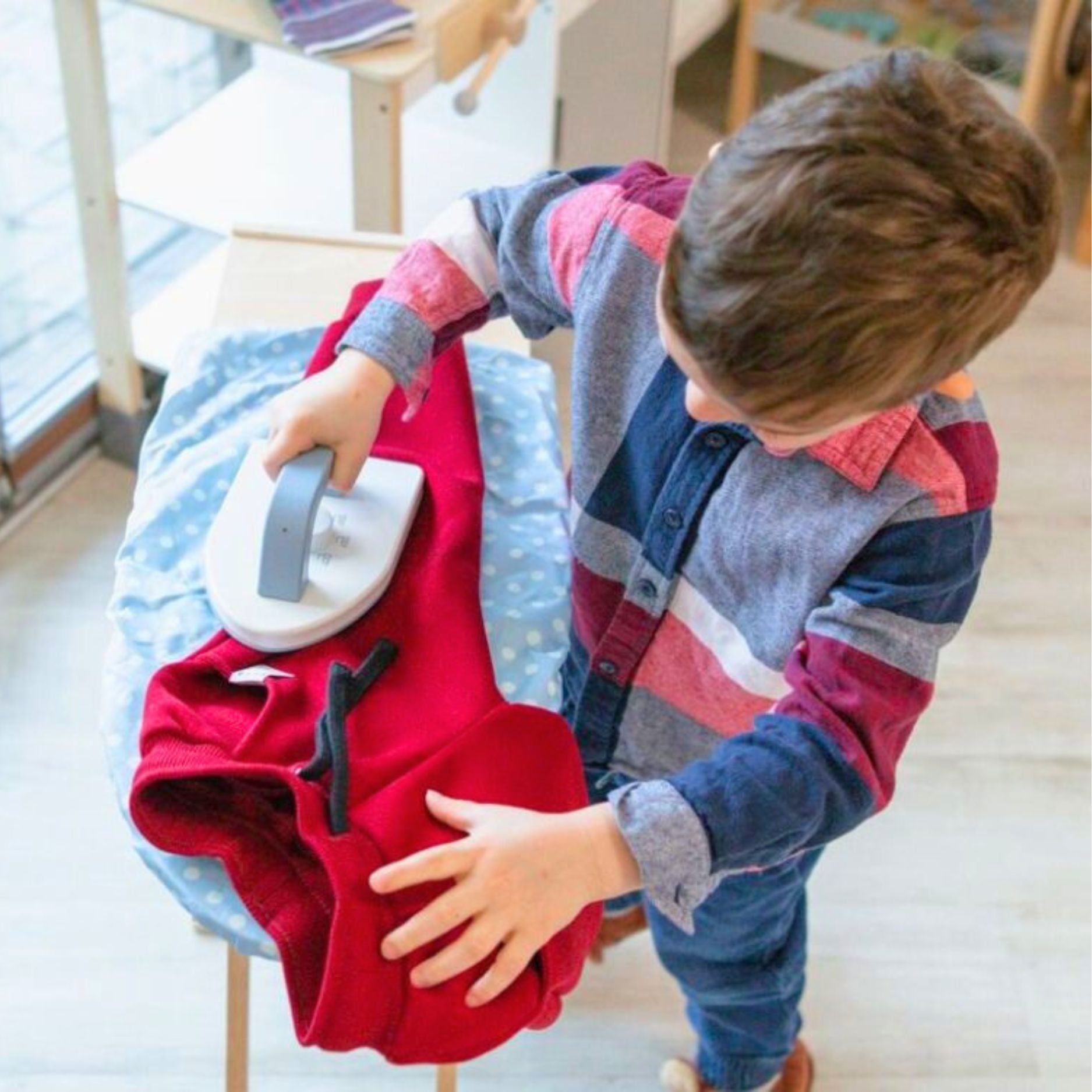 Houten Strijkset Kind | Speelgoed Strijkijzer & Strijkplank | Montessori Huishouden