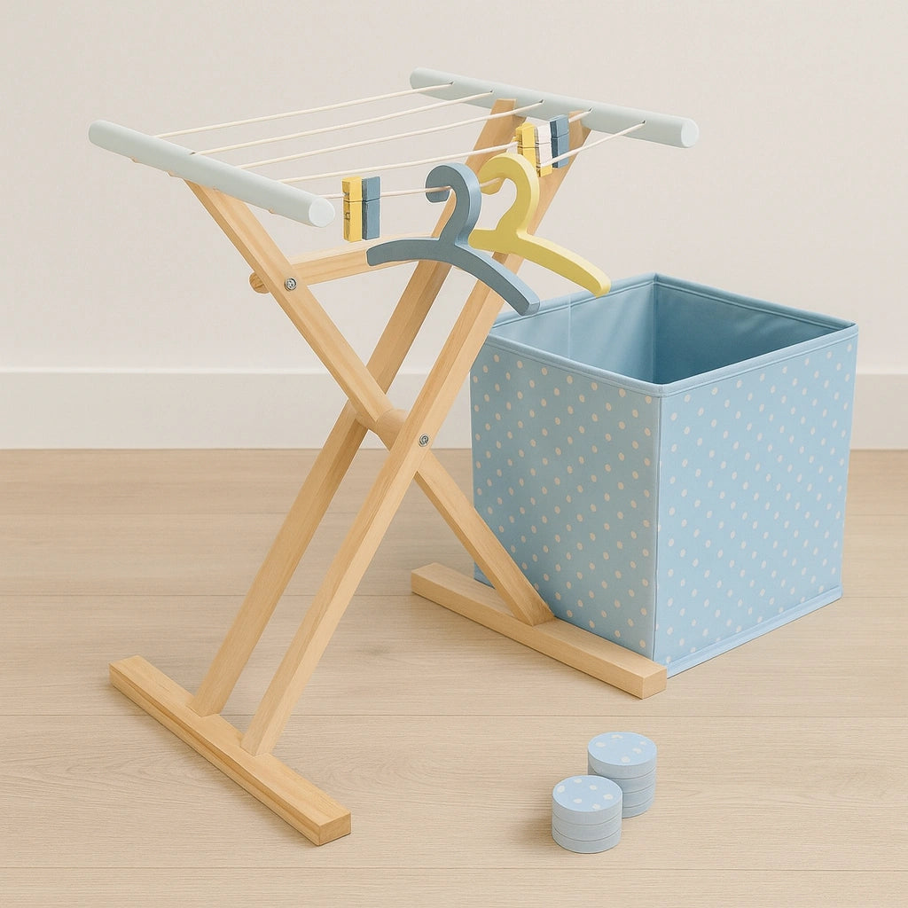 Houten Wasrek Kind | Speelgoed Huishouden | Met Accessoires