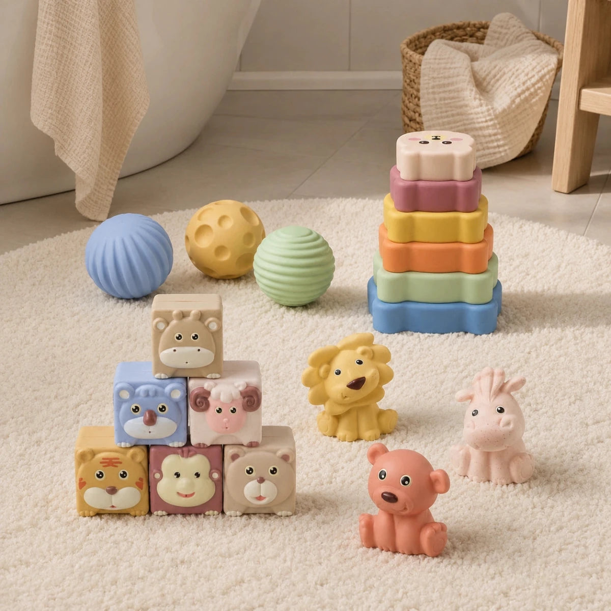 Badspeelgoed Set met Dieren 18-delig vanaf 6 Maanden - Baby Doo