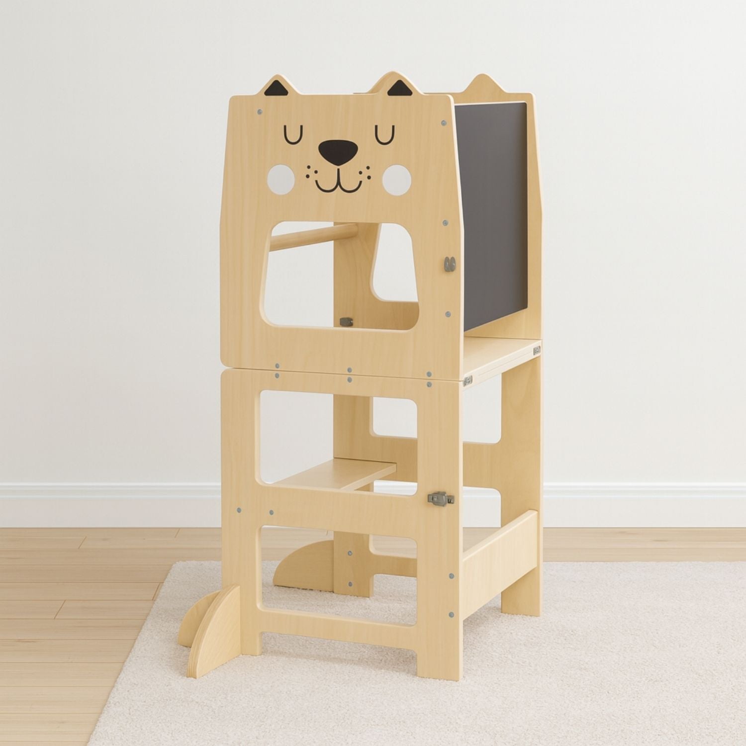 Montessori 4-in-1 Speeltoren Kat | Multifunctioneel Kindermeubel van Hout