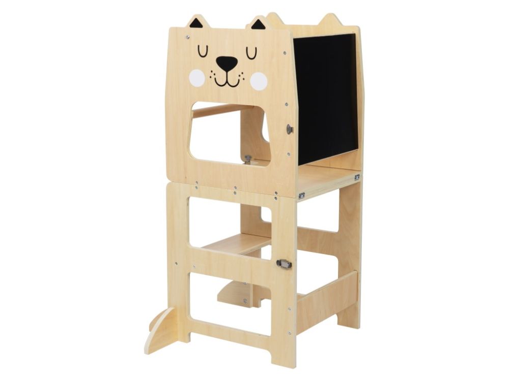 Montessori 4-in-1 Speeltoren Kat | Multifunctioneel Kindermeubel van Hout