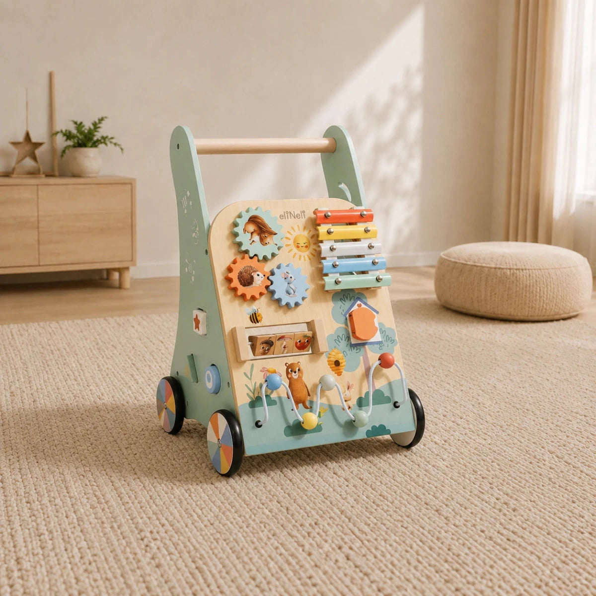 Houten Activiteiten Loopwagen vanaf 18 Maanden - Baby Doo
