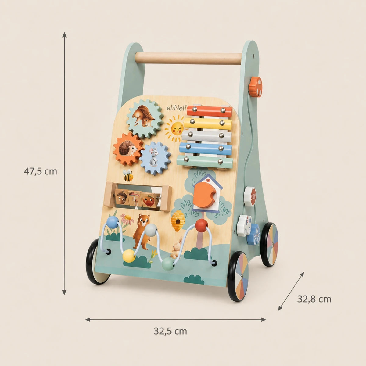 Houten Activiteiten Loopwagen vanaf 18 Maanden - Baby Doo
