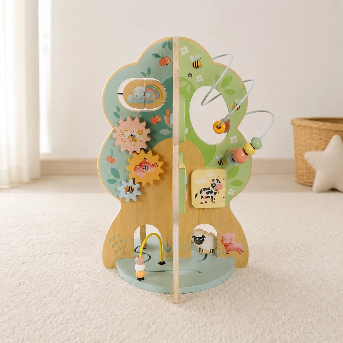 Houten Activiteitenbord Boom met Dieren vanaf 18 Maanden - Baby Doo
