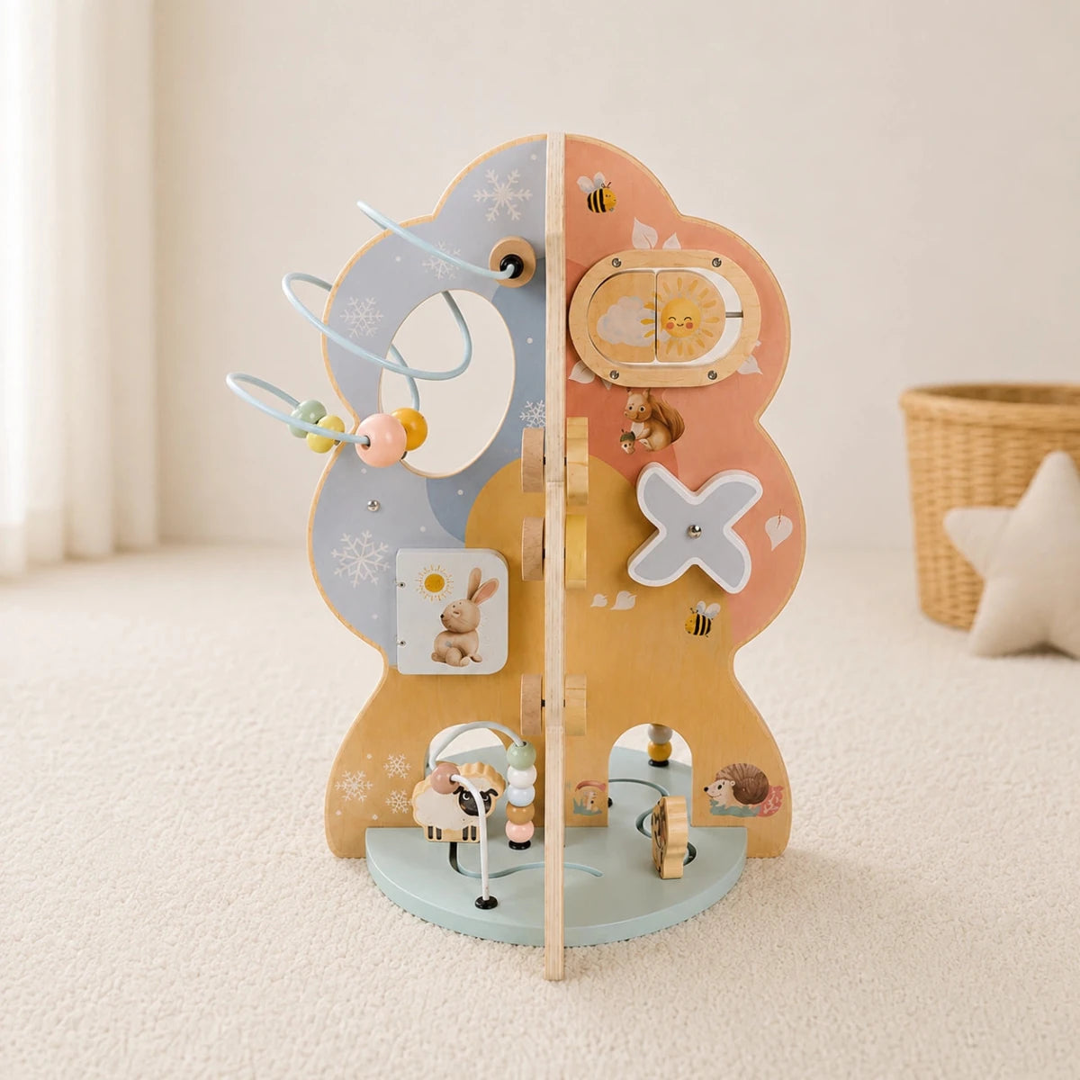 Houten Activiteitenbord Boom met Dieren vanaf 18 Maanden - Baby Doo