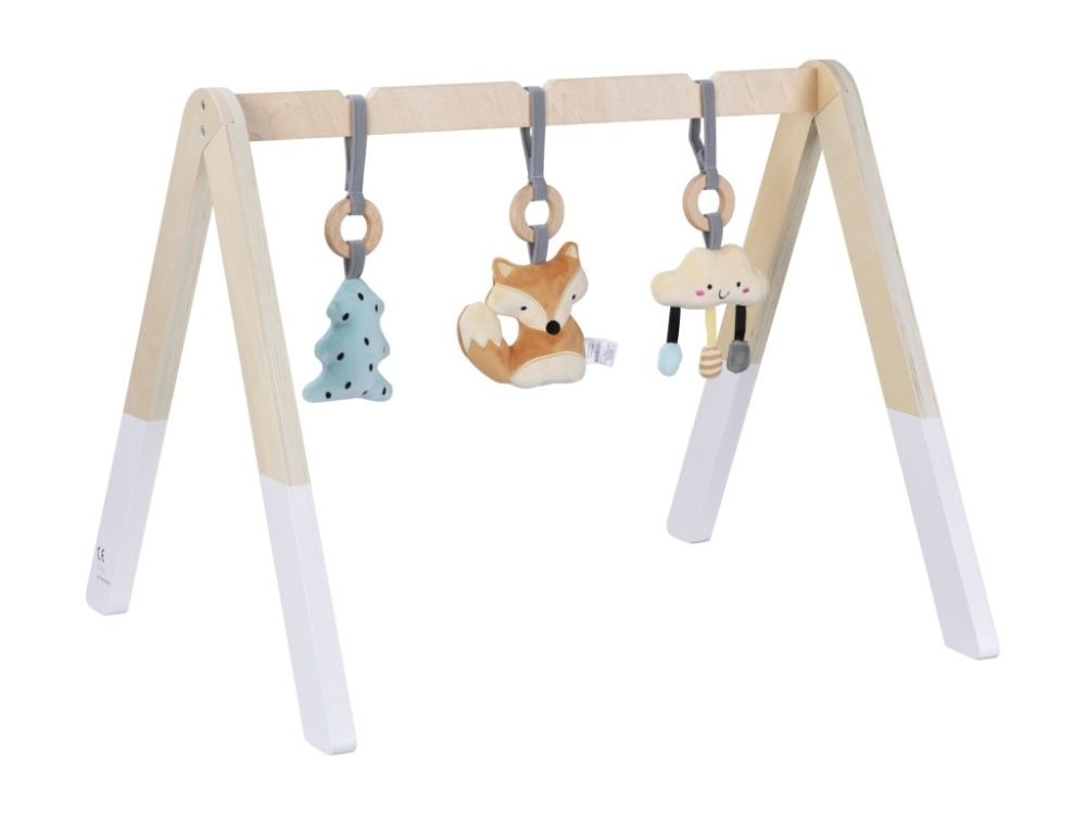 Houten Baby Gym | Stijlvol Kraamcadeau | Inclusief 3 Hangspeeltjes - Baby Doo