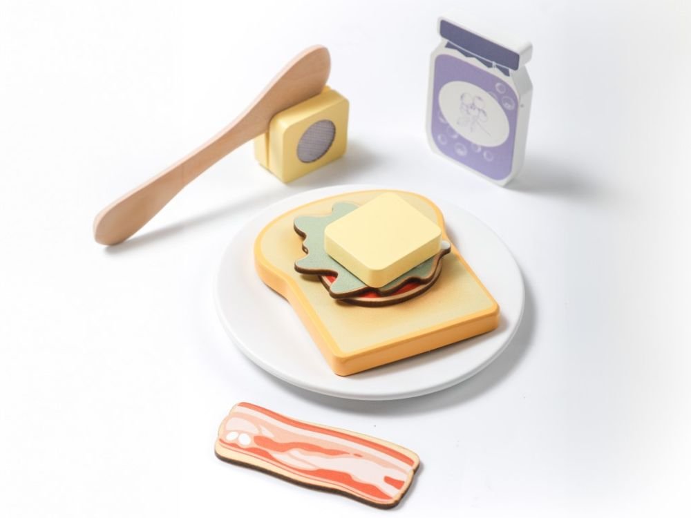 Houten Broodrooster Set | Speelgoed Keuken Accessoires voor Kinderen - Baby Doo