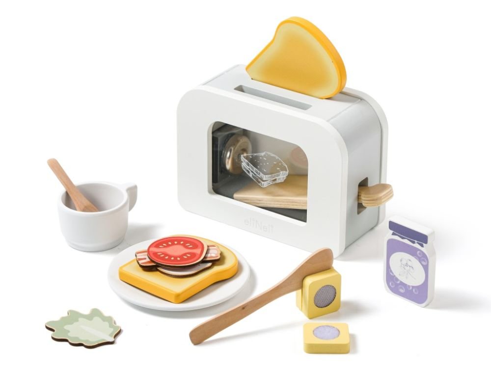 Houten Broodrooster Set | Speelgoed Keuken Accessoires voor Kinderen - Baby Doo