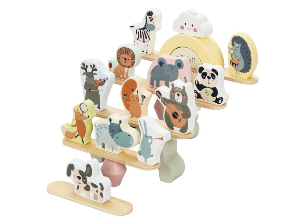 Houten Dieren Balans Spel | Balansspeelgoed Peuter Montessori - Baby Doo