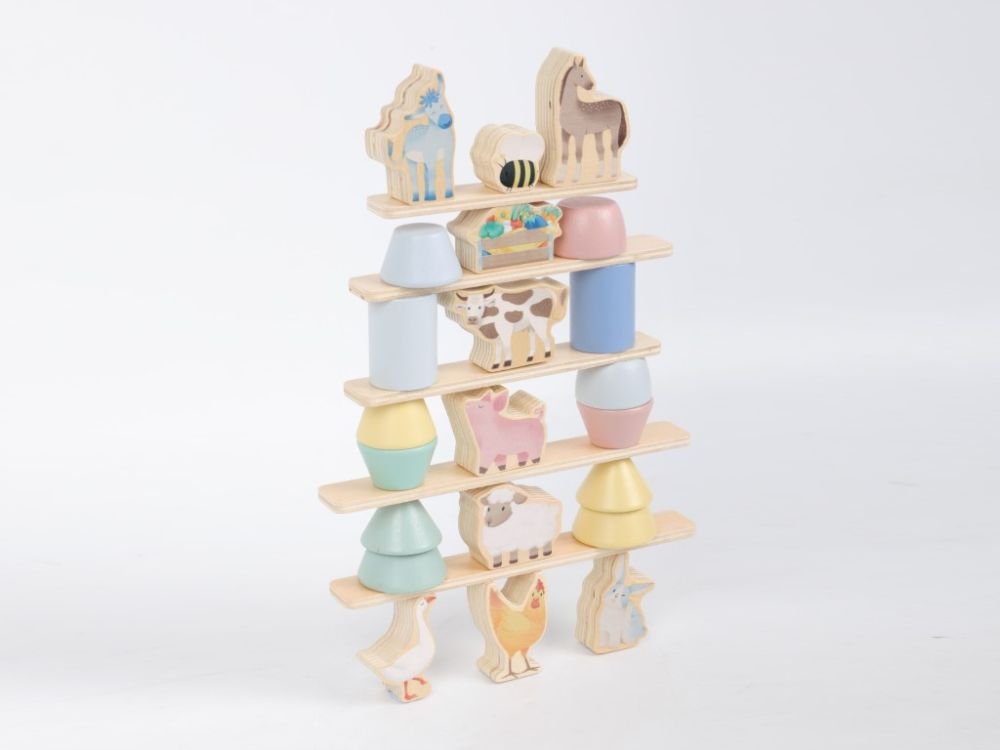 Houten Dieren Balans Spel | Stapelspeelgoed & Evenwichtsspel - Baby Doo